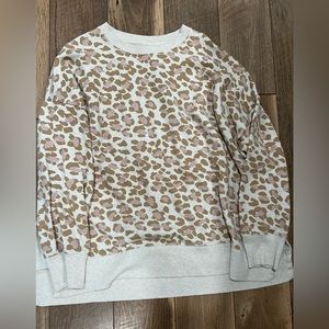 Aerie leopard sweatshirt with side slits